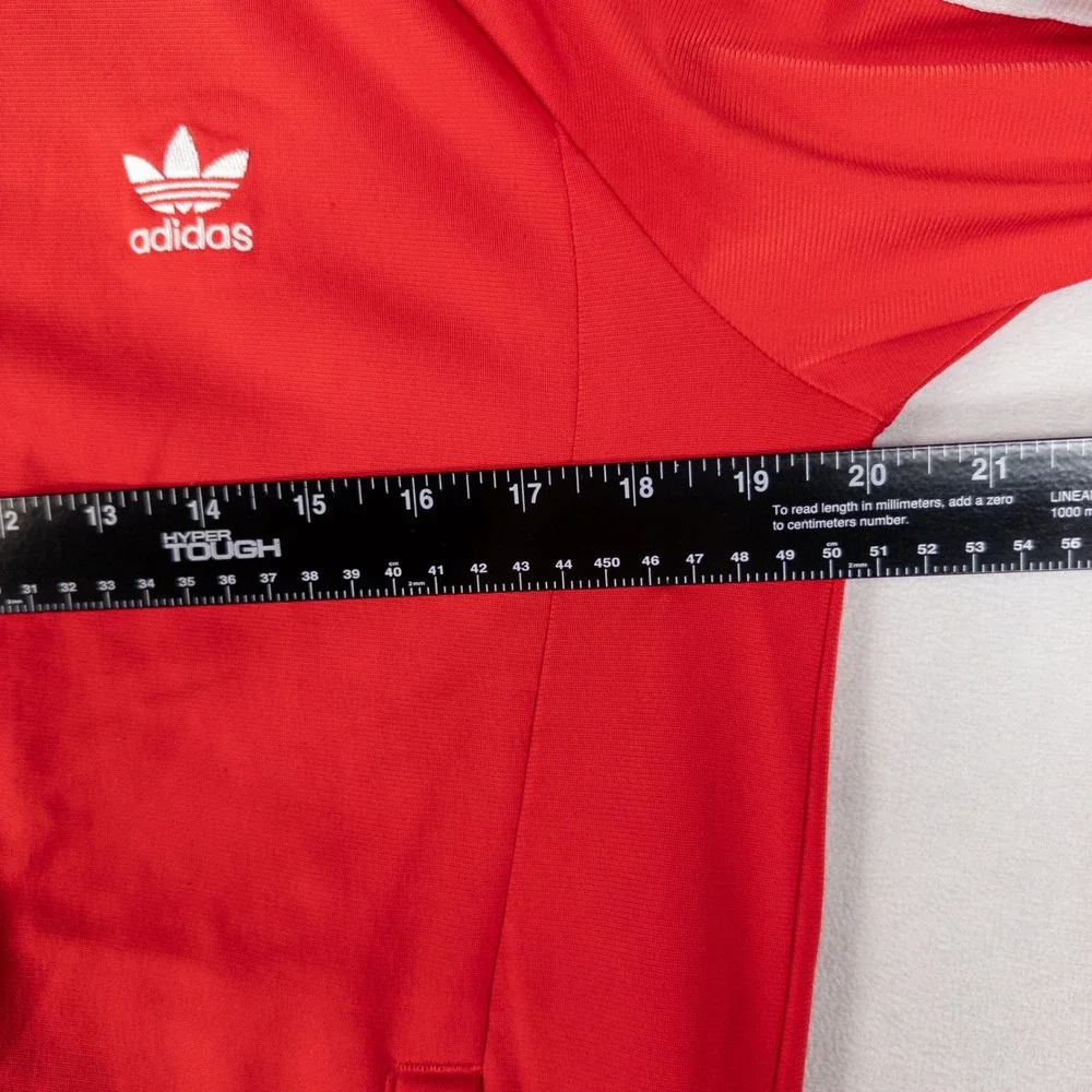 Adidas Boys Track Jacket Boys XL Red White Stripes Trefoil Full Zip Retro Sporty
